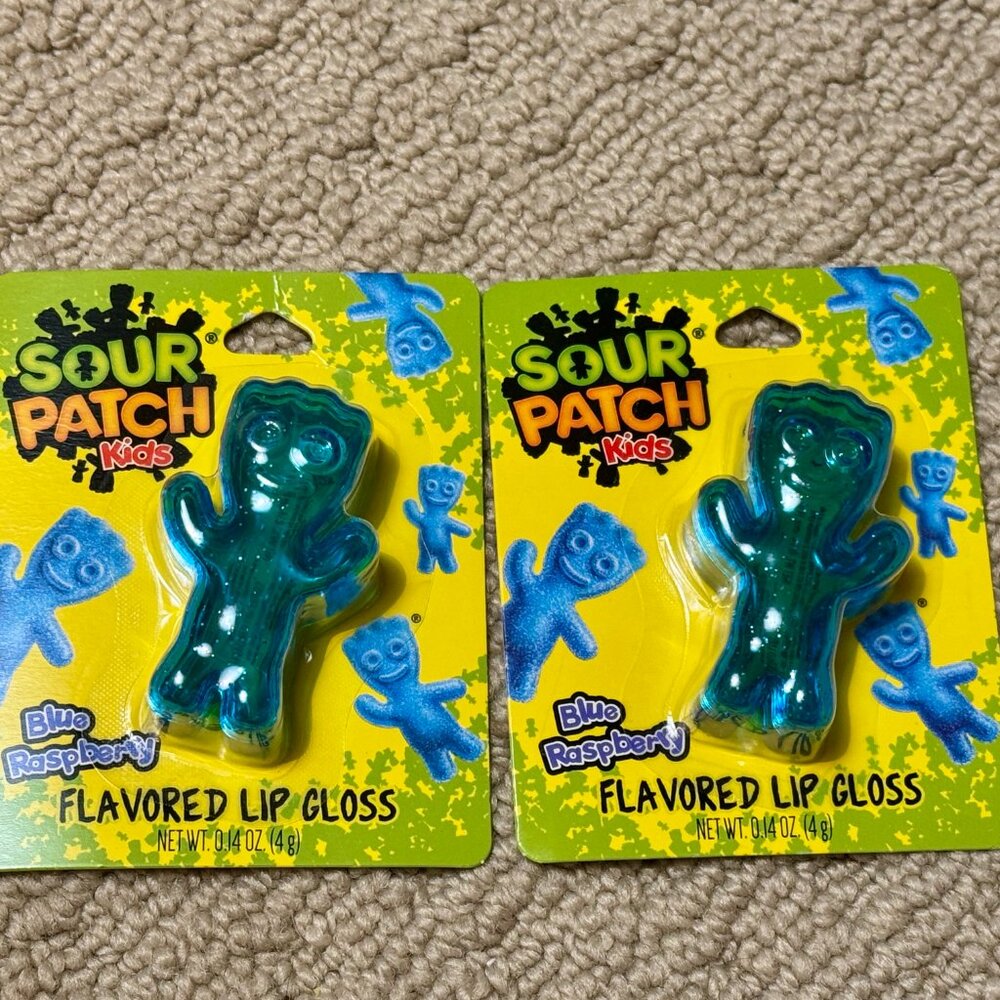 2 Sour Patch Kids Blue Raspberry Flavored Lip Gloss